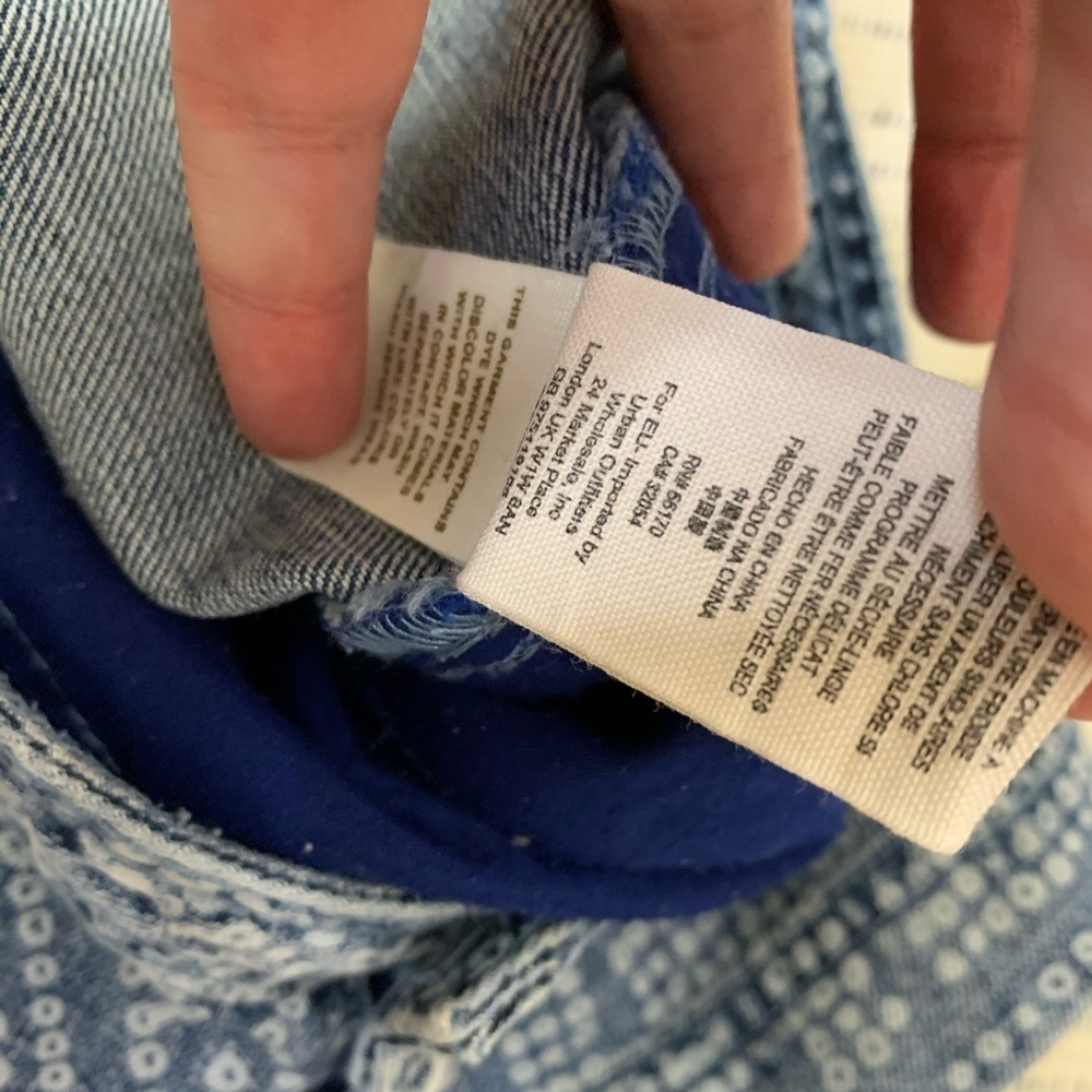 Free People Tribal Print Denim Mini Button Skirt - Picture 10 of 11